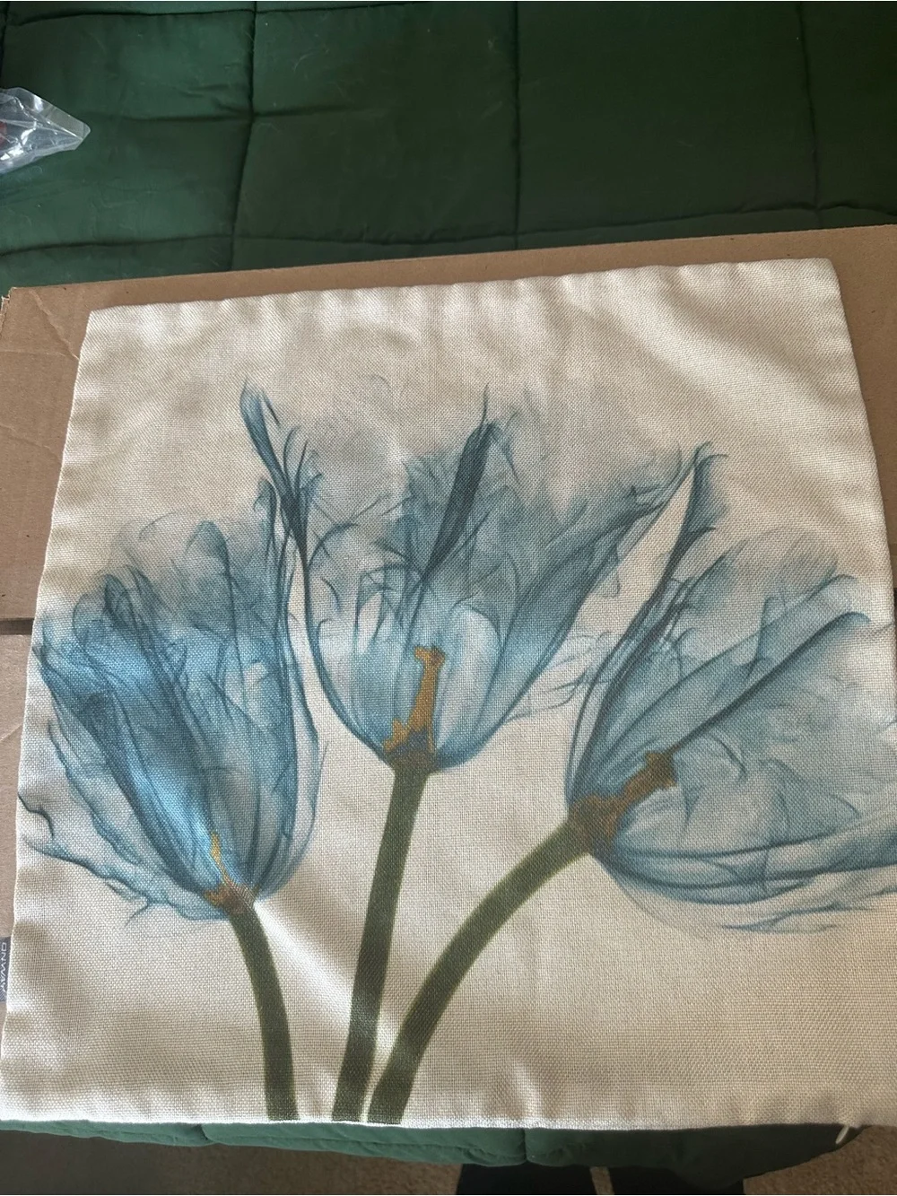 Floral Print Pillow Covers in Coral, Teal & yellow (orange)